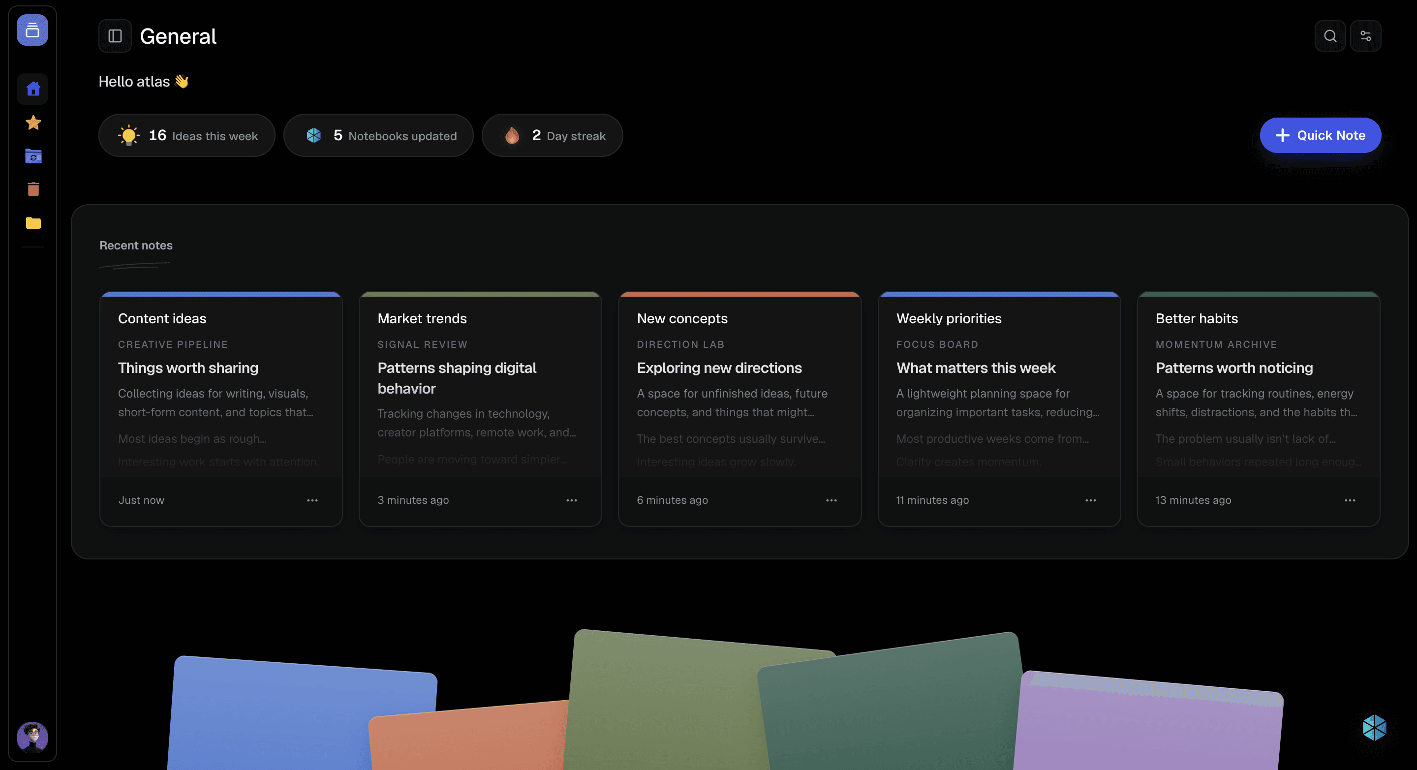 Recent Notes Dashboard